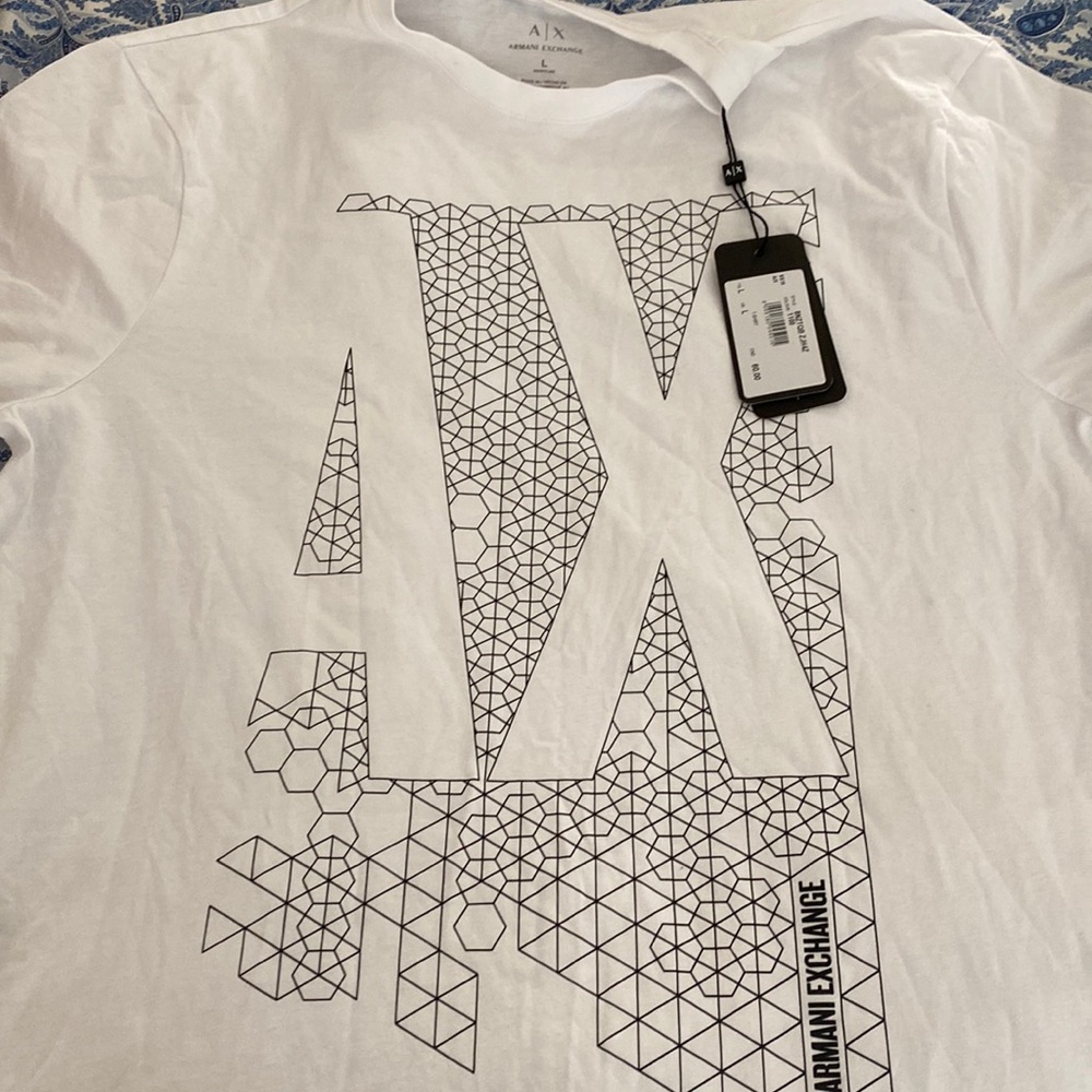 - NWT Armani Exchange  white tee shirt with black details
